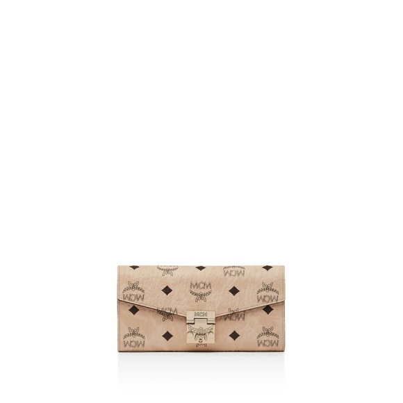 MCM Handbags - MCM Visetos Chain Wallet Beige/Gold New Authentic